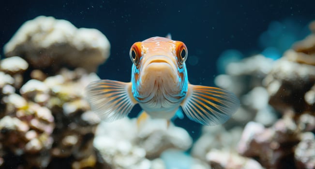 Vibrant tropical fish in underwater coral reef photo