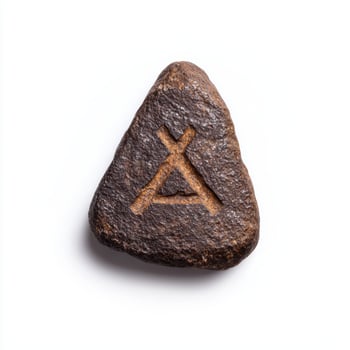 Runic stone with ancient symbol photo