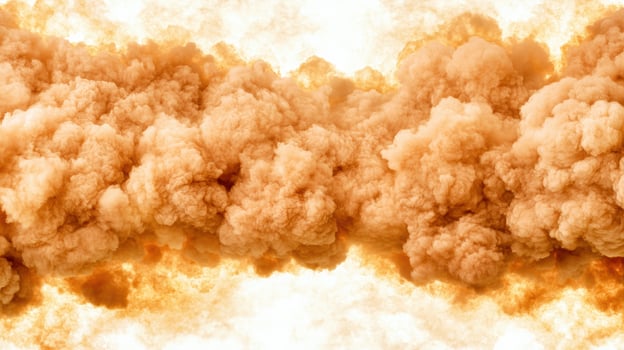 Dramatic orange smoke cloud explosion photo