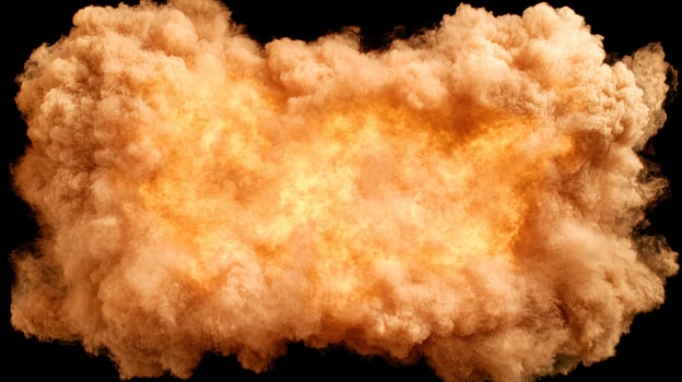 Dramatic fiery explosion cloud photo