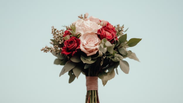 beautiful bouquet of pink and red roses photo
