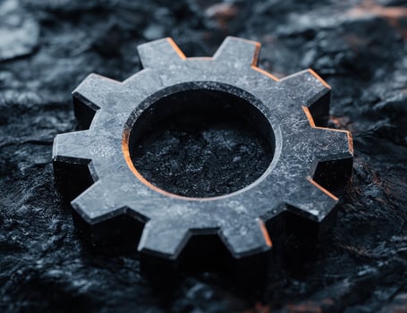 Gears of industry on dark background photo