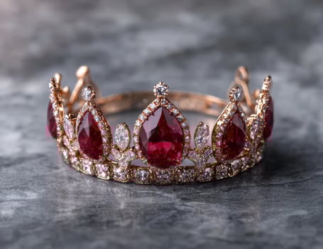 Luxurious ruby and diamond crown photo