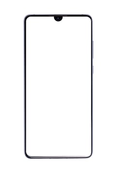 top view smartphone white sceen on background photo