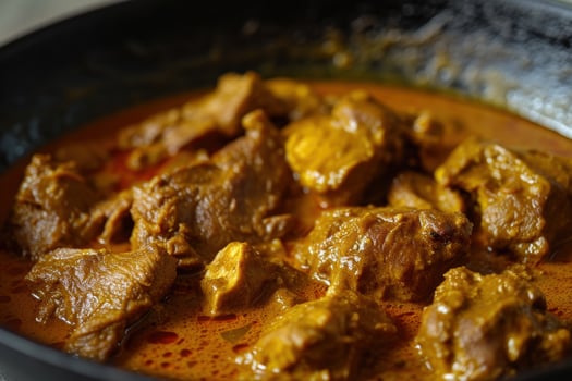 Delicious curry dish with tender meat and vegetables photo
