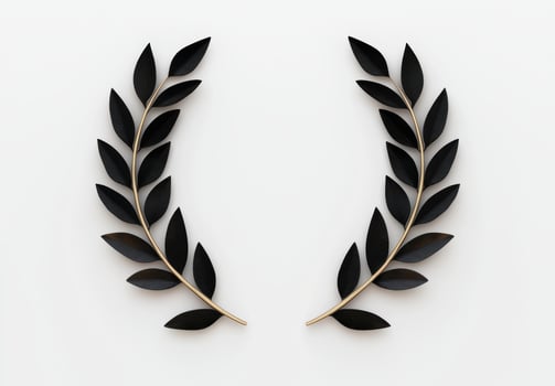 black and gold laurel wreath design photo