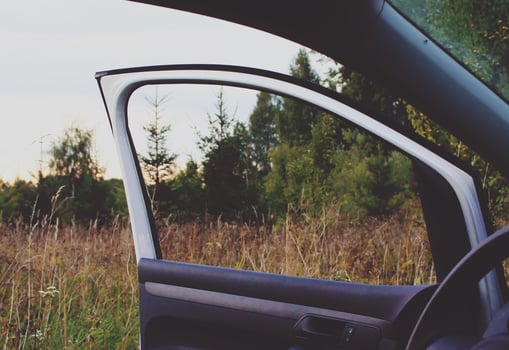 Modern car with open door photo