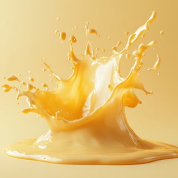 A Splash of Golden Liquid Creating a Dynamic Pattern photo