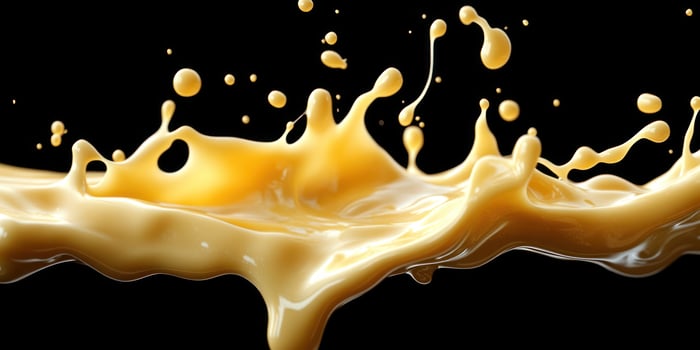 Golden Liquid Splashing Against a Black Background photo