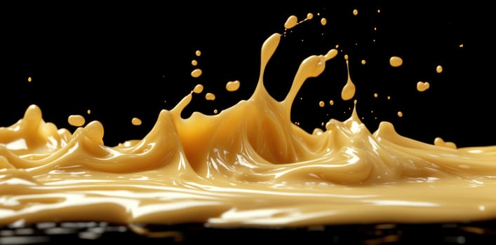A Splash of Golden Liquid Against a Black Background photo