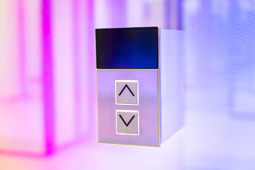 Elevator button on wall. Elevator Button up and down direction with copy space. photo