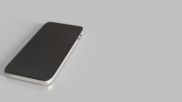 The smart phone on white background for technology concept 3d rendering. photo