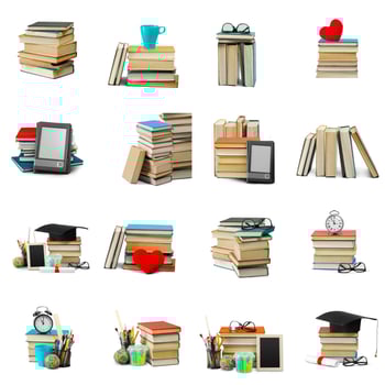 books isolated on the white background photo