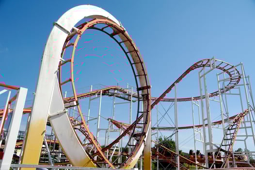 Rollercoaster and blue sky photo