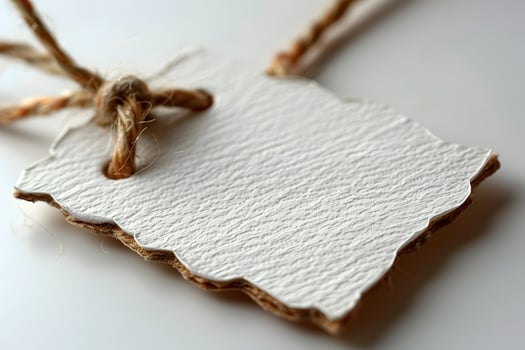 Rustic Blank Tag with Twine for DIY Crafts or Gift Wrapping photo
