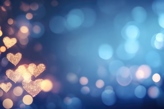 Romantic Bright Heart-Shaped Bokeh. photo