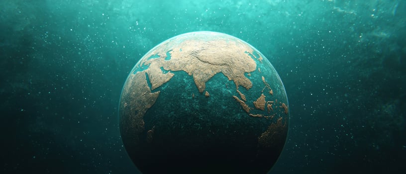 A stunning view of Earth submerged underwater, showcasing its beauty and mysteries. photo