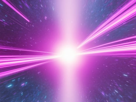 Space background with bright light beams photo