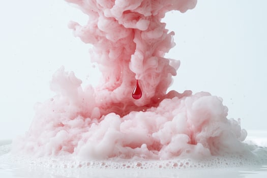 abstract pink smoke with red droplet photo