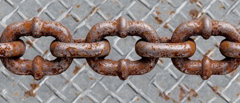 Rusted metal chain links photo