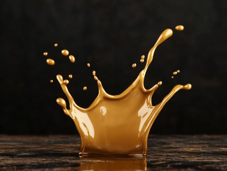 golden liquid splash on dark background photo