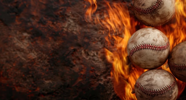 Fiery baseball background photo