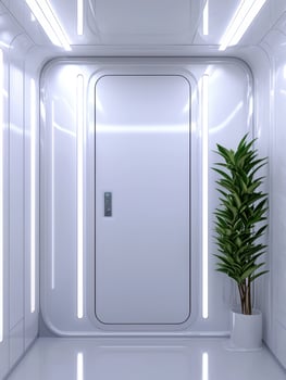 modern elevator interior with plant photo