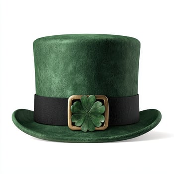 green top hat with shamrock buckle photo