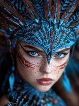 Mysterious blue feathered creature photo