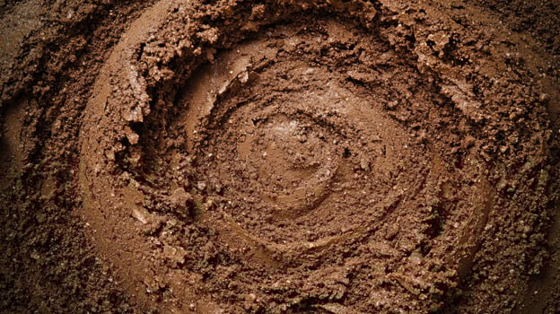 Detailed texture of rich brown soil photo