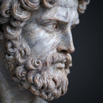Detailed close up of an ancient stone sculpture photo