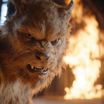 Fierce Werewolf Growling in the Moonlight photo