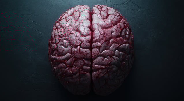 Detailed view of a human brain photo