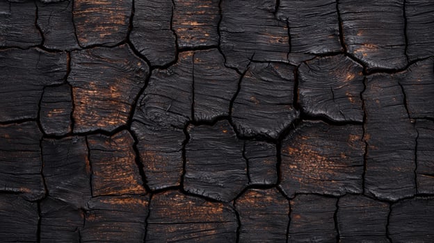 Charred and cracked wood texture background photo