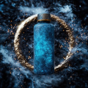 mystical potion bottle in dark fantasy setting photo