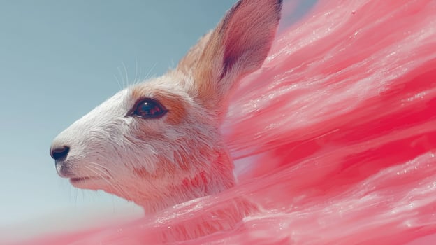 close up of a rabbit with pink fur photo