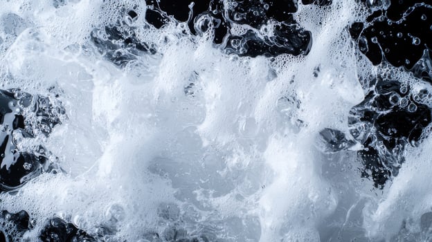 Bubbles and foam in water photo