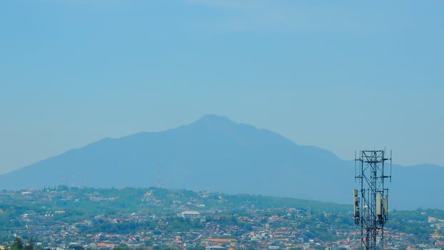 A mountain in the background photo