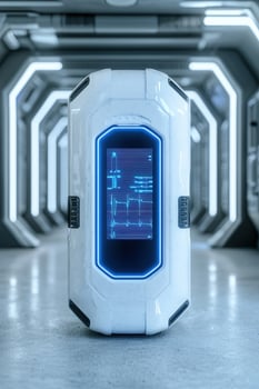 Futuristic sci fi technology display console photo