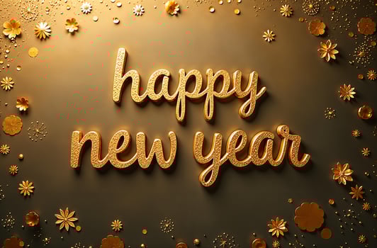 Happy sightly New Year Greeting Card gold Background, Christmas Greeting photo