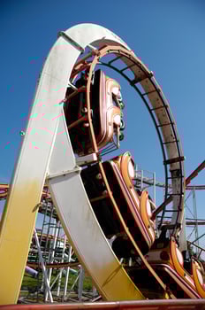 Rollercoaster at funfair photo