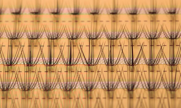 Modern set of false eyelashes for gluing. Women's cosmetics, close-up photo