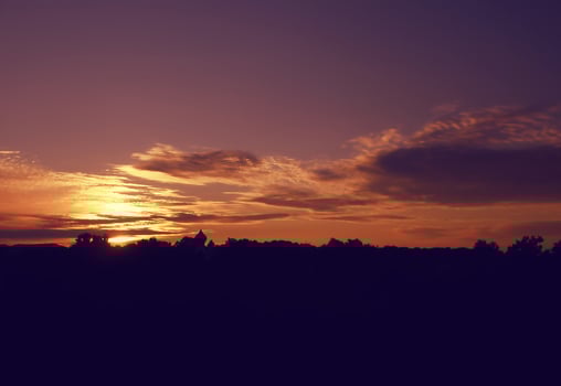 Beautiful bright summer sunset. photo
