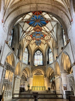 Tewksbury in the UK on 26 August 2024. A view of the interior of Tewksbury Abbey photo