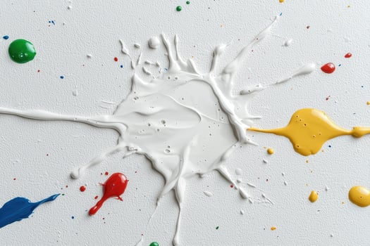 Colorful paint splash on white background photo