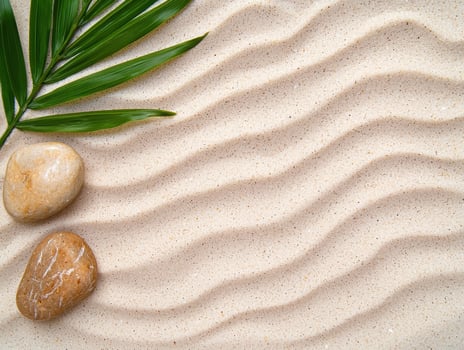 Zen garden with sand and rocks photo