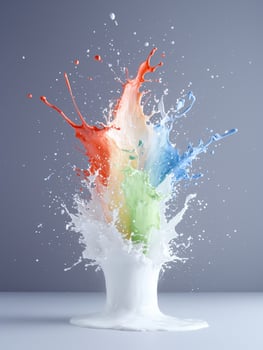 Colorful paint splash in glass photo