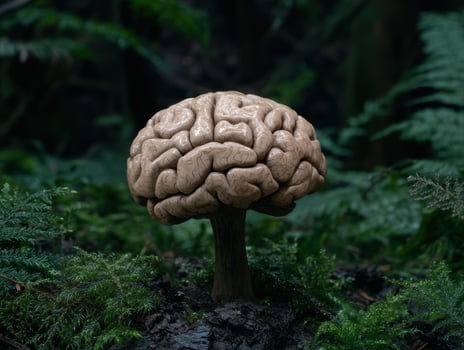 Brain fungus in the forest photo