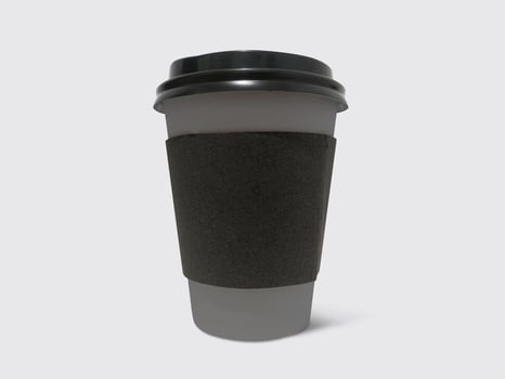 Coffee cup in hand front view photo