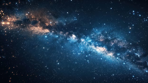 A stunning view of the Milky Way galaxy, a band of stars and gas stretching across the night sky. photo